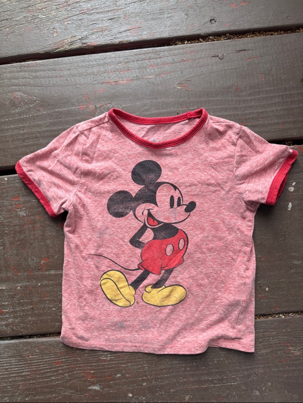Disney Pink Heather Mickey Mouse Short Sleeve Tee
